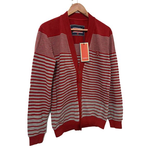 Vintage Y2K Cardigan Negro Youth Fever Men Elbows Patches Sweater Size XL NWT - Picture 2 of 9